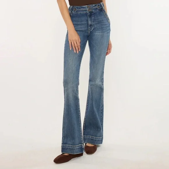 KanCan Medium Wash Flare Jeans - Picture 6 of 8